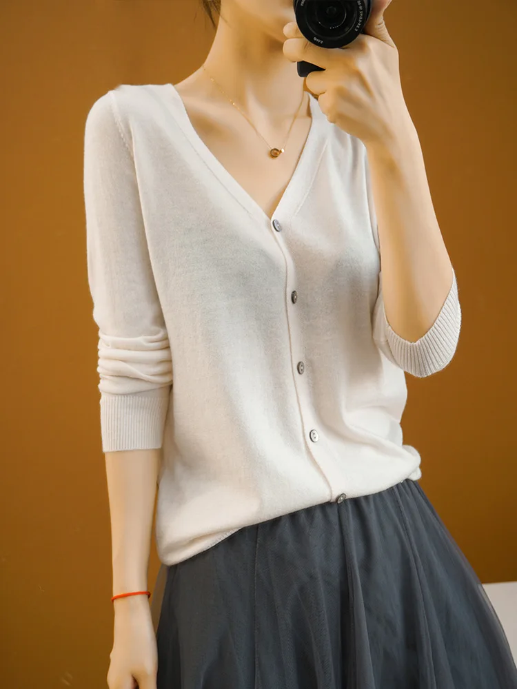 Осенний вязаный кардиган для женщин из овечьей шерсти с 2019 новый свитер длинные