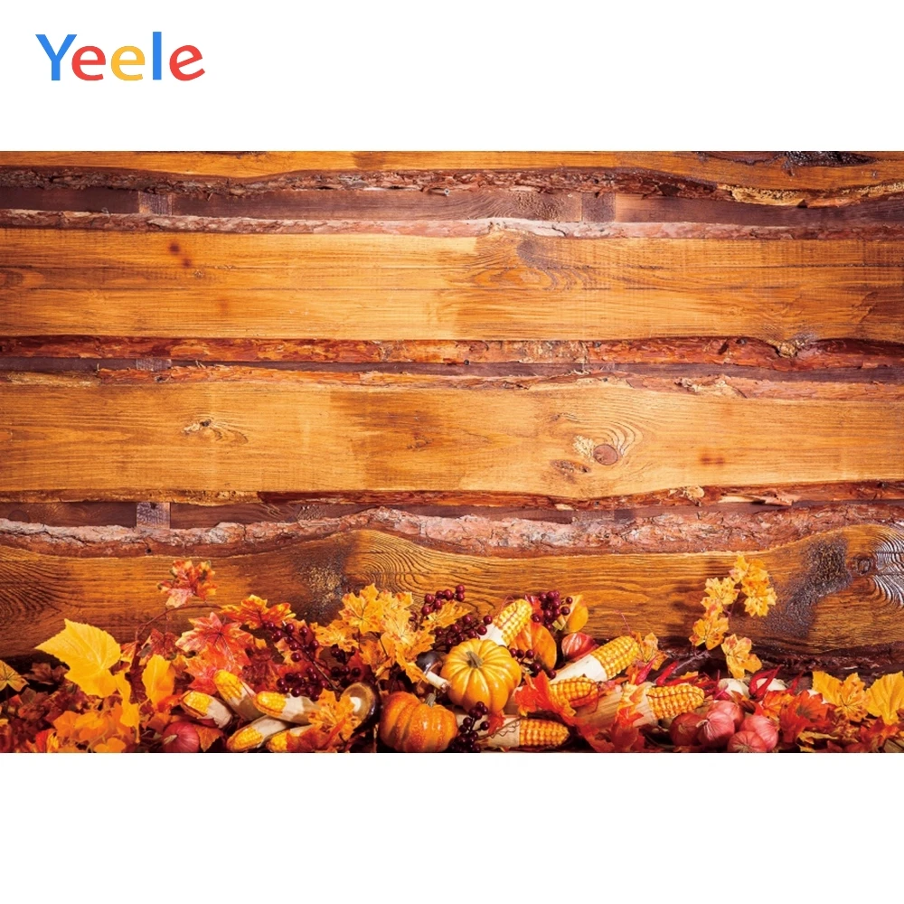 

Виниловый фон для фотосъемки новорожденных с изображением деревянной доски и листьев осенней фермы