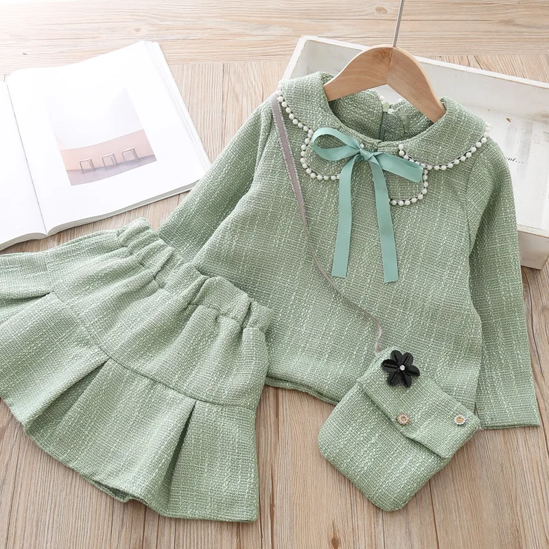 Детский костюм коллекция 2019 года осеннее пальто с жемчужным воротником для