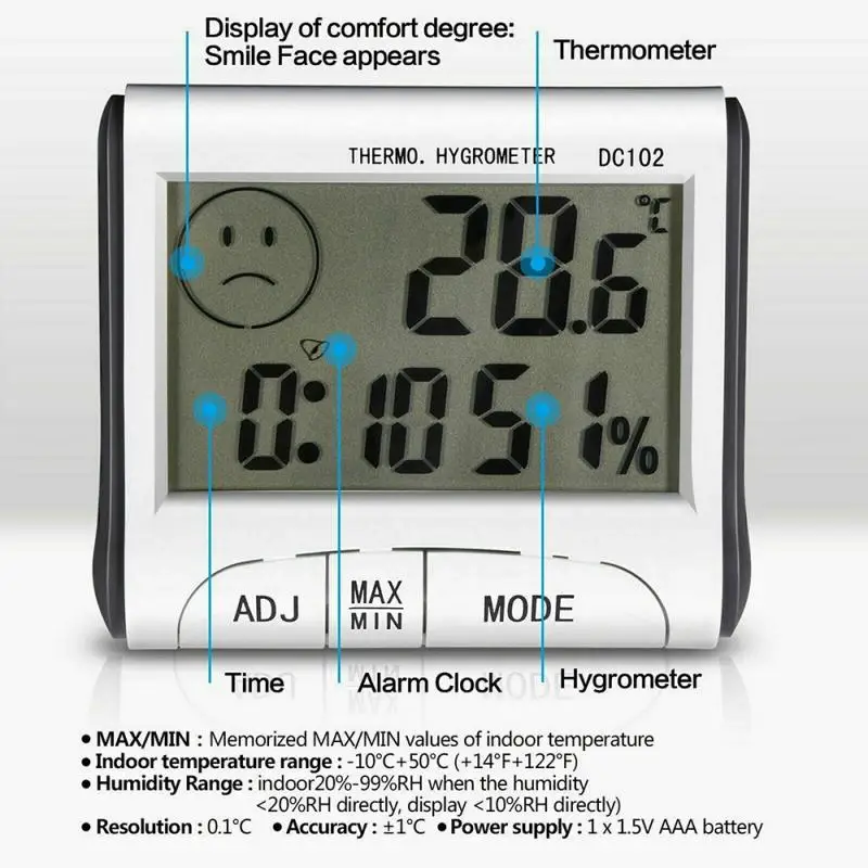 

Mini Digital Thermometer Humidity Meter Room Temperature Indoor LCD Hygrometer Household Thermometers