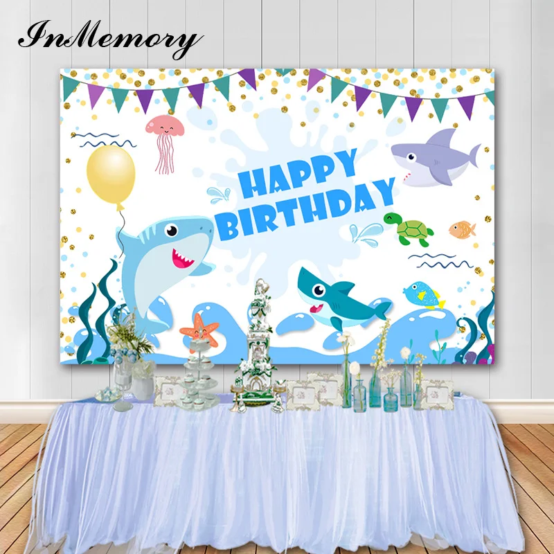 InMemory мультфильм ребенок 1 й День Рождения фотография фоны Акула фон настроить