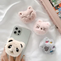 ins anime plush cartoon lovely kid universal mobile phone ring holder fold stand bracket mount for iphone samsung huawei xiaomi