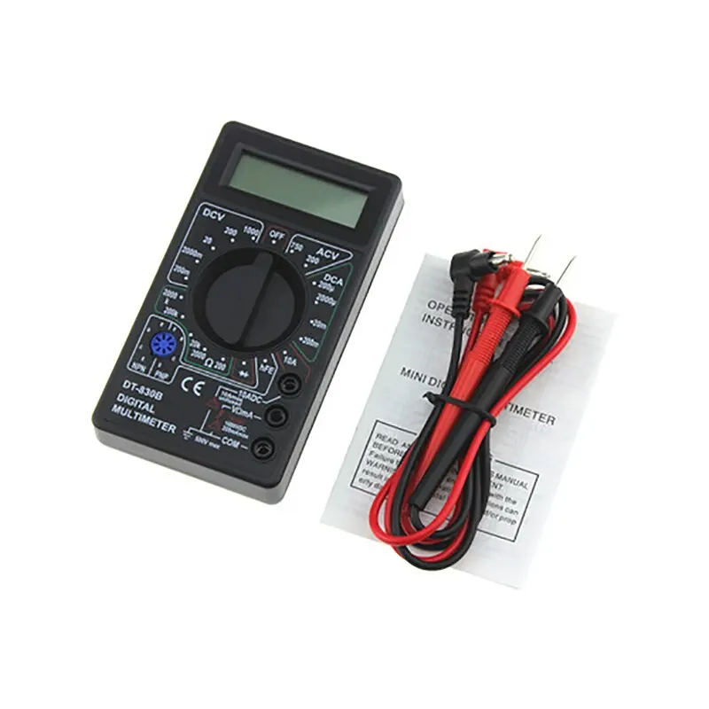 DT830B Mini Multimeter AC/DC LCD Digital Multimetro Volt Amp Ohm Tester Meter Voltmeter Ammeter With Probe | Инструменты