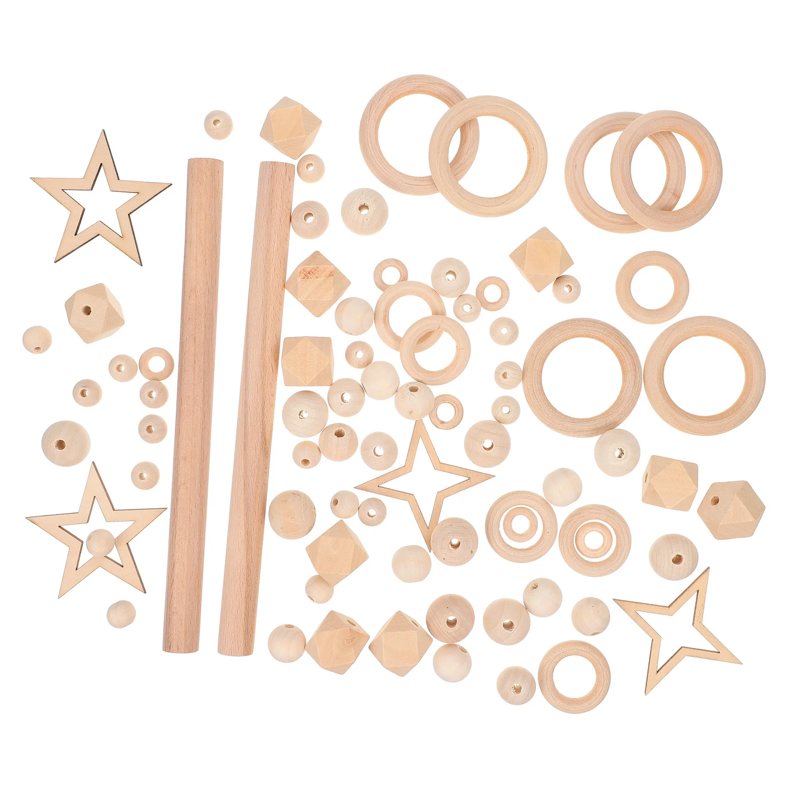 

1 Set Wall Hanging DIY Materials Craft Knitting Wooden Rings Wooden Beads