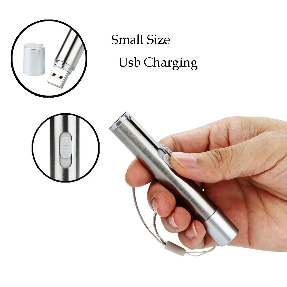Мини фонарик с зарядкой от USB алюминиевый Портативный водонепроницаемый