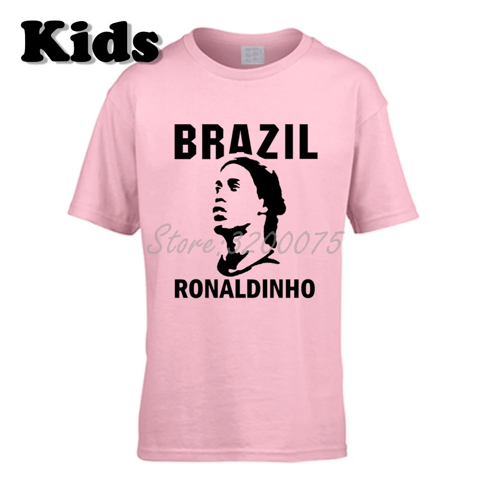 22 Детская футболка Ronaldo De Assis Moreira Ronaldinho 10, Бразильская Легенда Футболка с круглым вырезом для мальчиков и девочек W19032911 - Цвет: 22