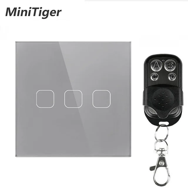 Minitiger ЕС/Великобритания стандарт серый Умный дом беспроводной выключатель света