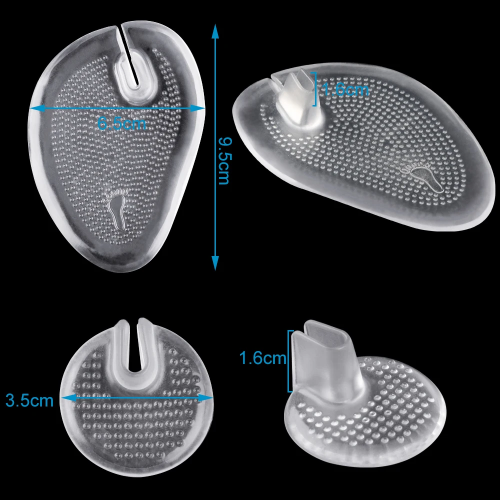 

2Pair Transparent Gel Shoes Inserts Invisible Flip flop Sandals Toe Separator Massage Soft Silicone Shoe Insole Forefoot Pad