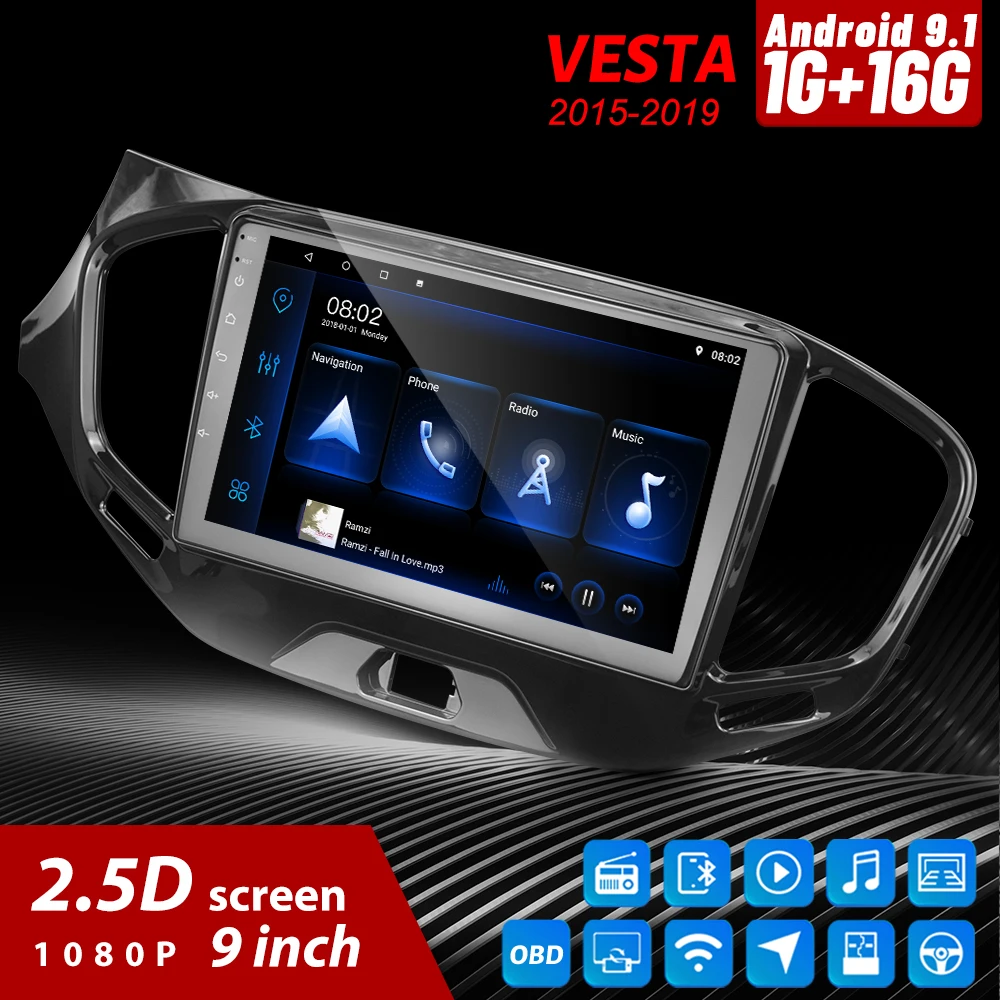 Автомагнитола Podofo 2 din Android без DVD GPS навигация для Lada VESTA 2015 2016 2017 2018