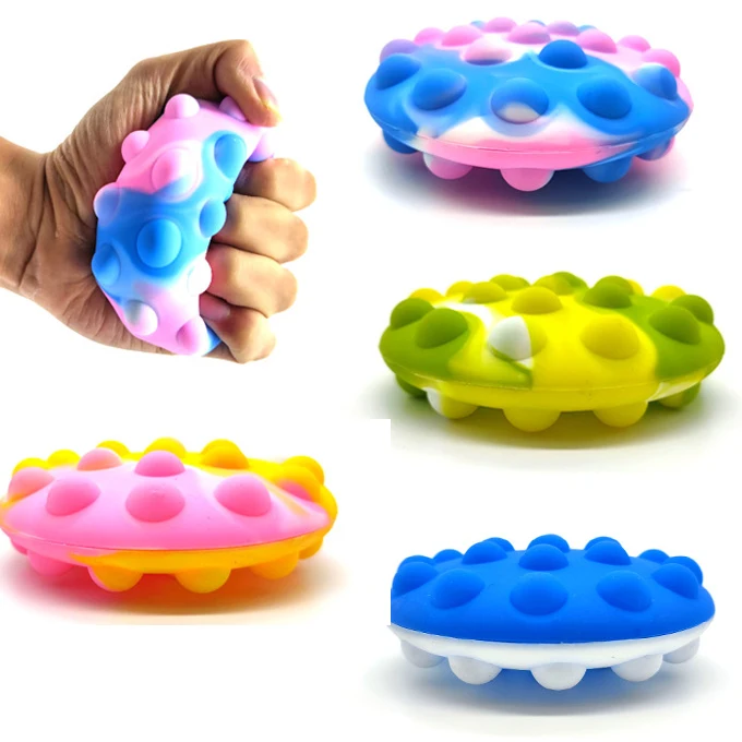 

3D UFO Bubble Plate Fidget Toy Relieve Stress Silicone Luminous Discolor Sensory Toy Adults Kid Gift AK012
