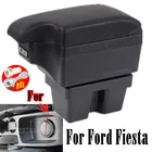 Подлокотник для Ford Fiesta, специальный подлокотник для автомобиля, модифицированные детали деталей, центральный ящик для хранения со светодиодной подсветкой USB