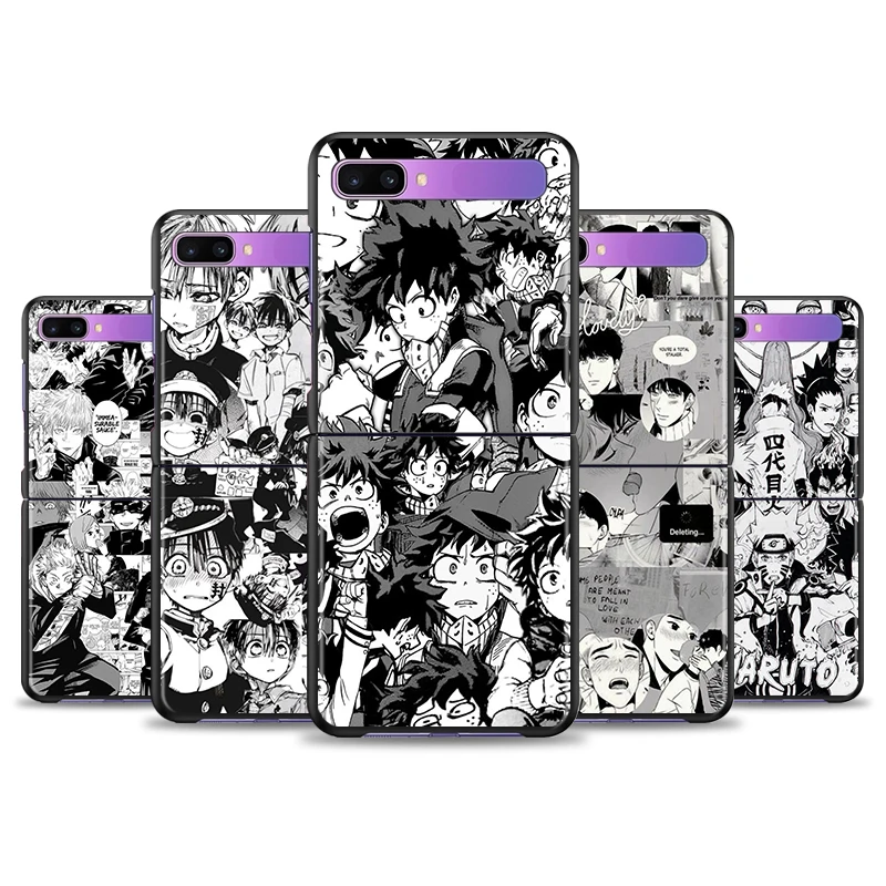 

Hot Anime Comic Hero Case For Samsung Galaxy Z Flip 6.7" Flip3 5G Black PC Hard Phone Cover Segmented Protect Coque