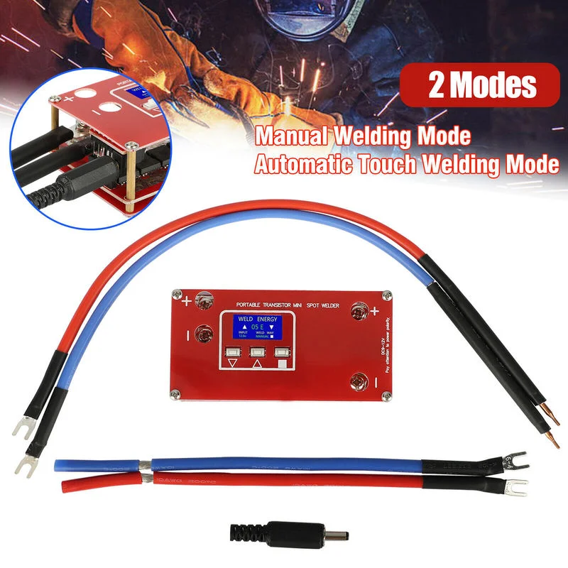 

Portable DIY Mini Spot Welder Machine Set 18650 Battery 12V Car Battery Supply Auto Repair Welding with LCD Display