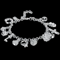 yada ins s925 silver color keycross braceletsbangles for women lady fresh bracelets charm friendship crystal bracelet bt200329