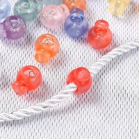 10pcs 1518mm plastic transparent spring clasp stops double holes string cord locks spring fastener for clothes shoes