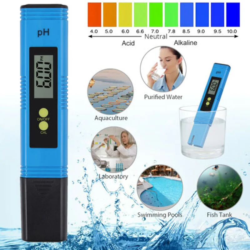 Digital Electric PH Meter LCD Tester hydroponics Home laboratory Aquarium Water Monitor 15.1x3.1x 1.7cm 0.00-14.00pH Testing Pen |