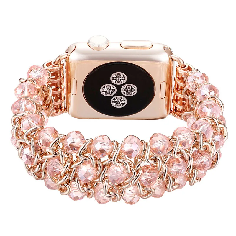 For Apple Watch iWatch Series 4 3 2 1 Pomegranate Shape Agate Beads Elastic Band Bracelet 38mm/40mm 42mm/44mm | Наручные часы