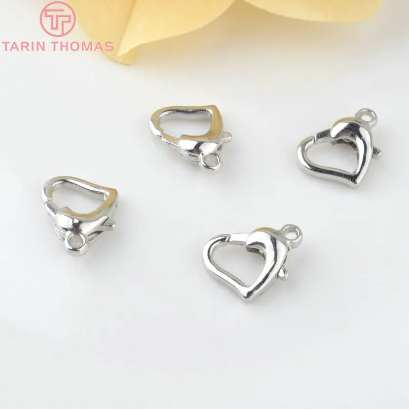 Застежки-карабины в форме сердца дельфина из латуни для соединения ожерелий и