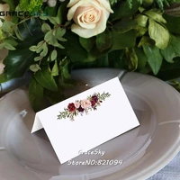 50pcs free shipping laser cut table cards wedding paper name seat place cards wedding invitation holder cards for party decor