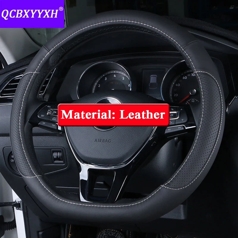 Стайлинг автомобиля QCBXYYXH для VW Tiguan 2017 2019 чехлы на рулевое колесо кожаный чехол