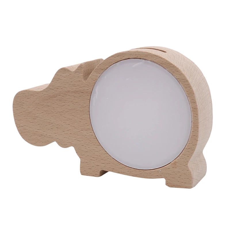 Прозрачная деревянная коробка банка для хранения монет милое животное сменная