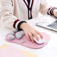 black pink silver cute cat paw mouse pad non slip silicone comfortable soft wrist rest support mice mat for computer pc laptop