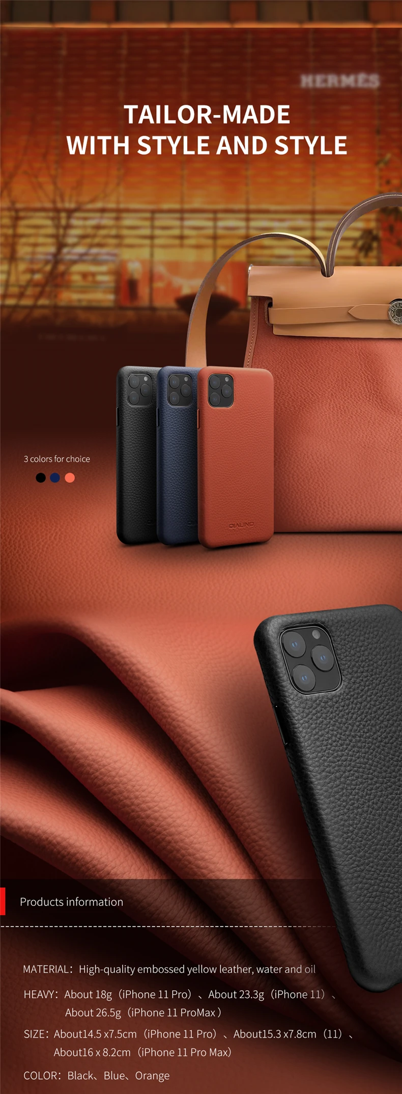 QIALINO Роскошный чехол для телефона из натуральной кожи для Apple iPhone11 Pro Max 6,5 дюймов стильный ультра легкий Чехол для iPhone 11/11Pro