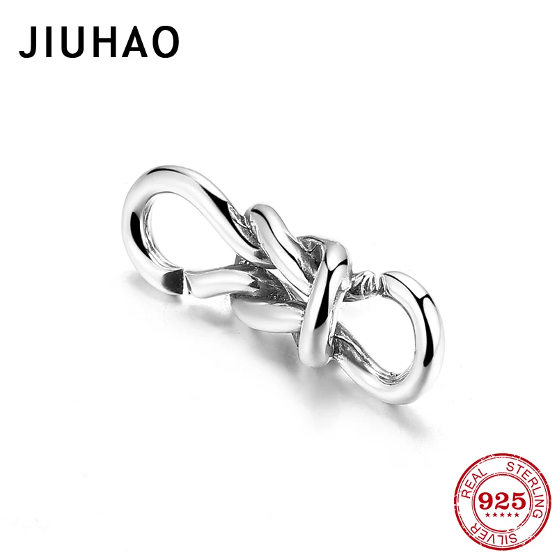 Стерлинговое Серебро 925 пробы Винтажные бусины с узлом очаровательный резиновый