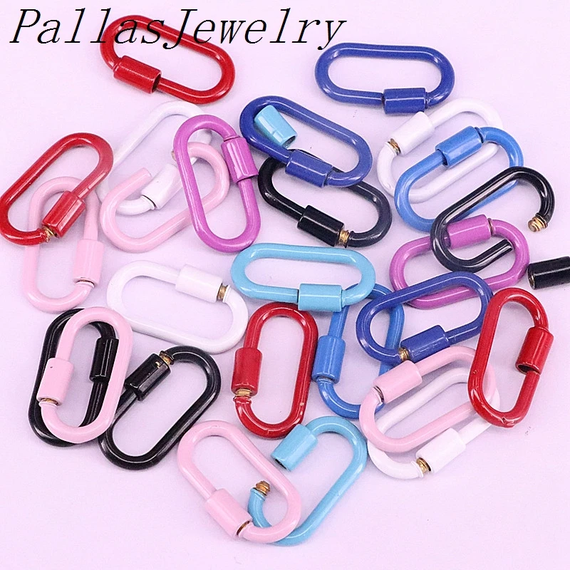 Разноцветная эмалированная застежка для винтов карабин овальный замок медный