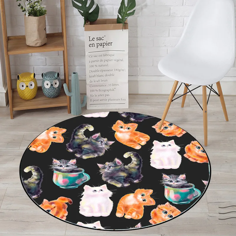 

Funny Cat carpet Square Anti-Skid Area Floor Mat 3D Rug Non-slip Mat Dining Room Living Room Soft Bedroom Carpet 03