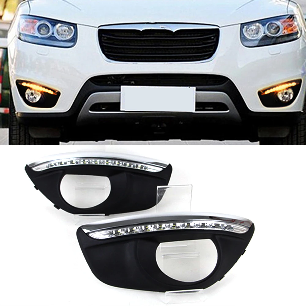 Дневные ходовые огни для Hyundai Santa Fe SantaFe 2010 2011 2012 DRL светодиодная противотуманная