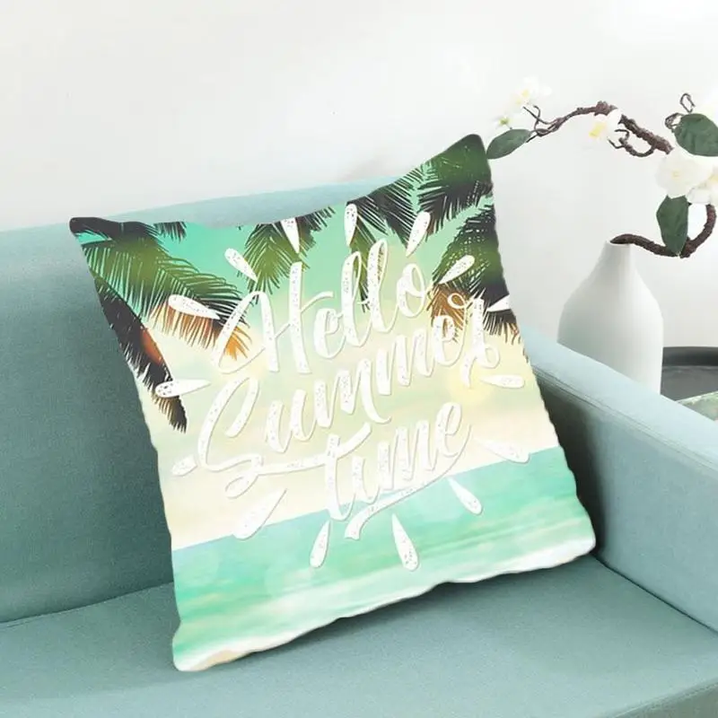 

Summer Wave Decorative Throw Pillow Hugging Cushion Cover 45x45cm Blue Throw Pillow Cover for Sofa Chair Bed Living Room Home