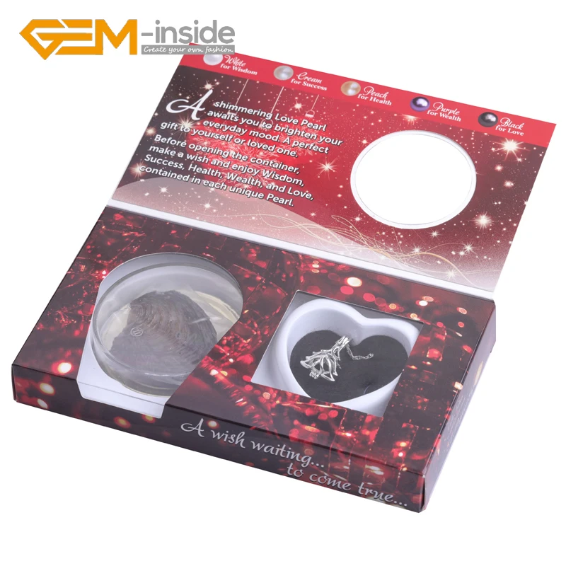 Натуральный пресноводный жемчуг Merry Christmas Wish Box набор колье Oyster DIY Ювелирные изделия вакуумная упаковка клетка любовь для женщин подарок 1 коробка