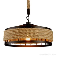 american hemp rope chandelier industrial vintage pendant lamp dining room retro loft chandelier ceiling home decor