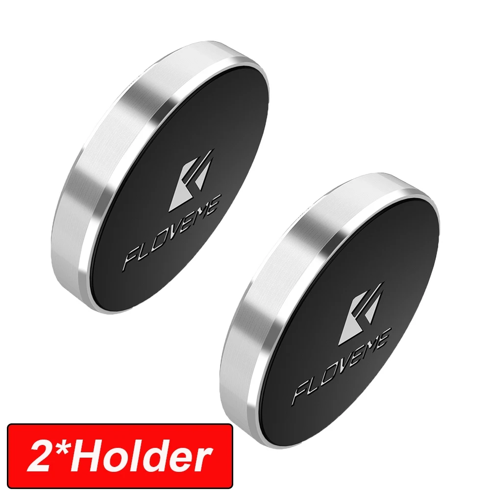 Silver 2Pcs Discount Автомобильный держатель для телефона FLOVEME, магнитный держатель для iPhone X, samsung, Xiaomi, автомобильный держатель для мобильного телефона - Цвет: Silver 2Pcs Discount