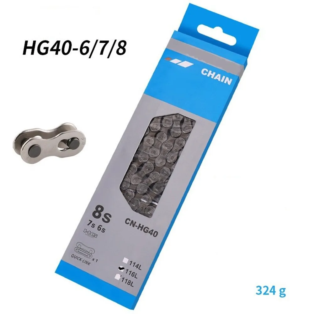 

HG40 CN-HG40 For All 6/7/8 Speed Chain 116L Link For SHIMANO Bicycle Bike Chain With 1 Chain Pin 7.3 Mm Shaft Length Silver