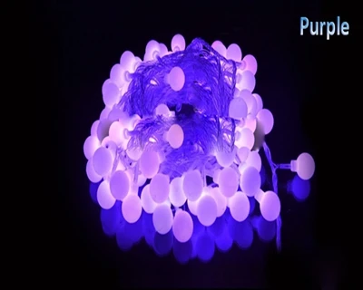 Purple Водонепроницаемый светодиодный фонарь с матовыми шариками, сказочные огни 10 м 20 м 30 м 50 м 110 В/220 В, праздничное, свадебное, уличное, Рождественское украшение - Испускаемый цвет: Purple