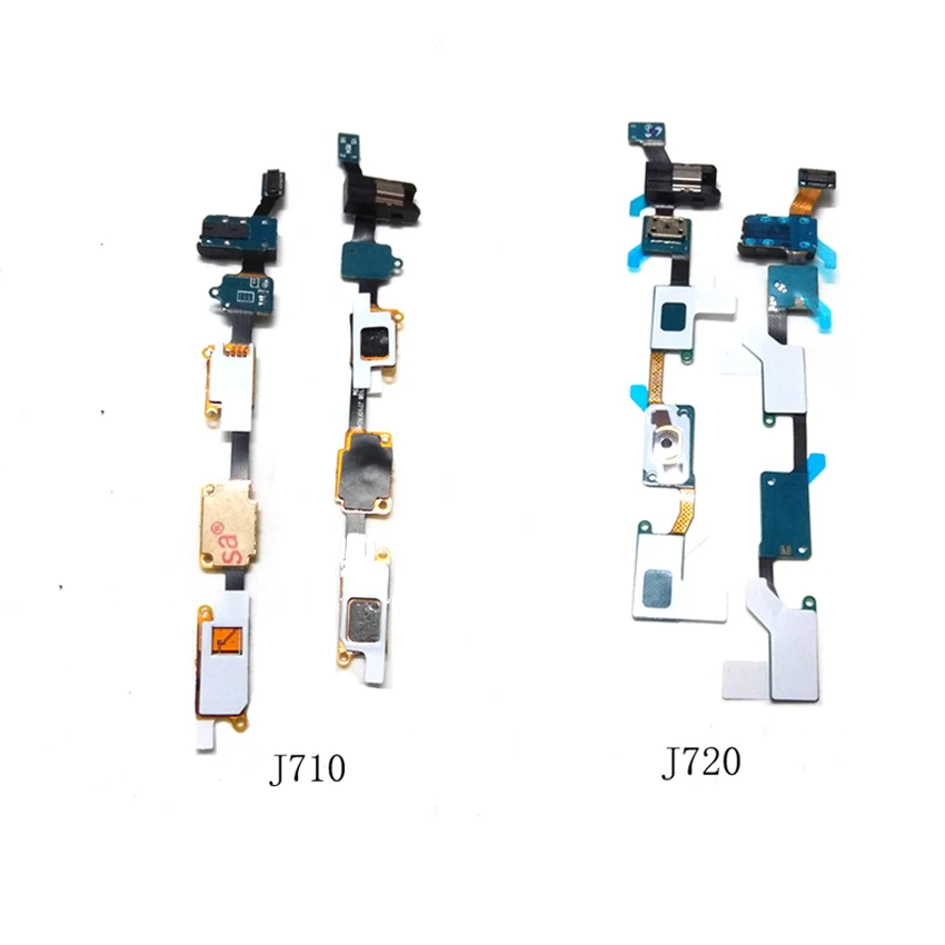 Для Samsung Galaxy J700 J700F J701 J701F J710F J7108 J720 J720F J727 J727V кабель гибкой платы для датчика кнопки Home, разъема для наушников и аудио.