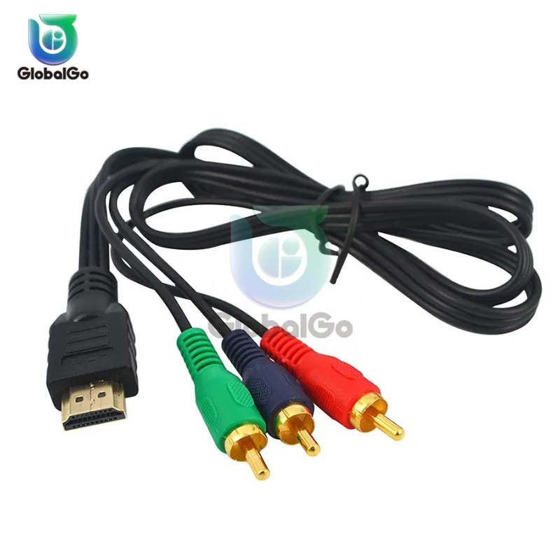 Кабель HDMI-RCA переходник со штекера HDMI на 3RCA AV композитный штекер M/M адаптер