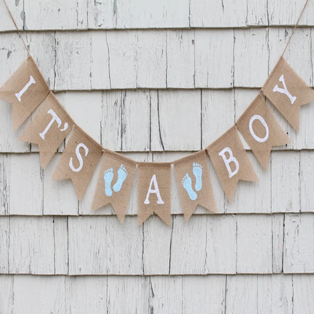 

Burlap Bunting,Its A Boy Burlap Banner, Baby Boy Shower Decorations, Rustic Baby Shower Banners, Rustic Shower Decorations,
