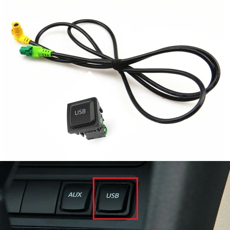 

RCD510 RNS315 USB Adapter Switch Button wiring harness For vw Passat B6 B7 CC Golf 6 Jetta 5 mk5 6 mk6 Tiguan Polo 5KD035726A