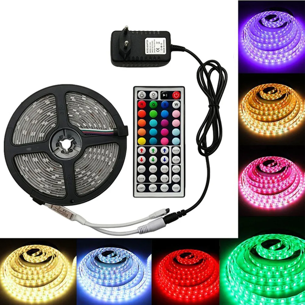 

Led Strip 12v RGB SMD 5050 LED Diode Waterproof Tape 44key Control Ribbon Neon 5m 10m 15m Room Party Decoration Bar Strips Light