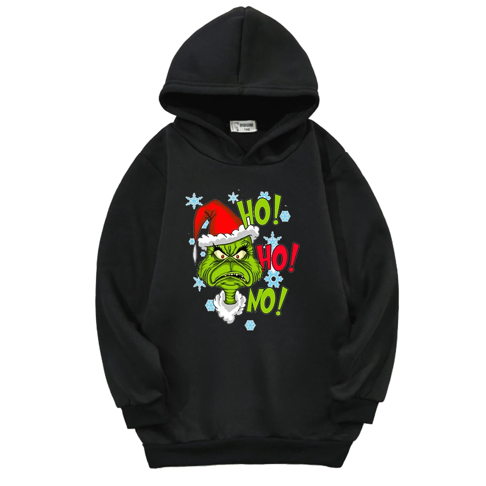

You're A Mean One Pullover Hoodies Children Cartoon Green Monster Grinch Printed Casual Boys Girls Sweatshirts Children Outwear
