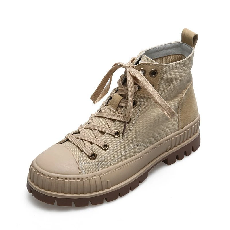 Модная высокая парусиновая обувь Кроссовки на массивной платформе Дизайнерская