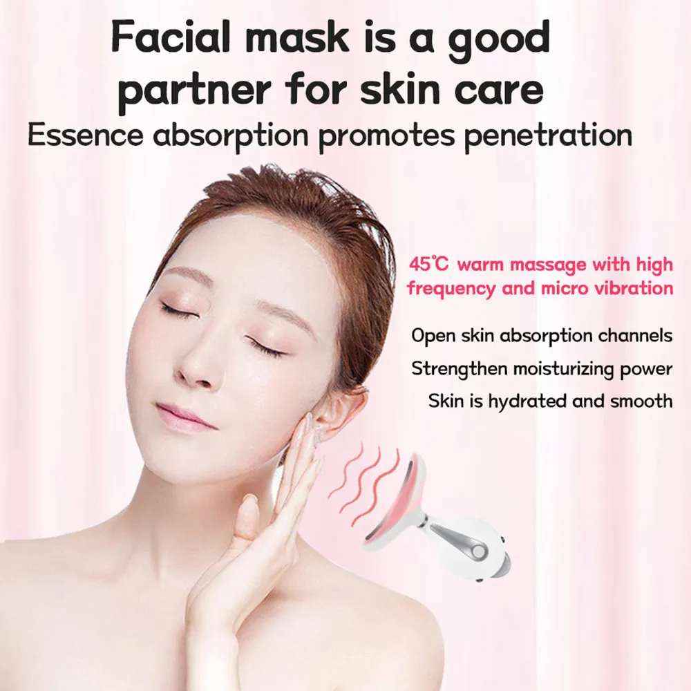 Светодиодный массажер для лица и шеи аппарат фототерапии удаления морщин