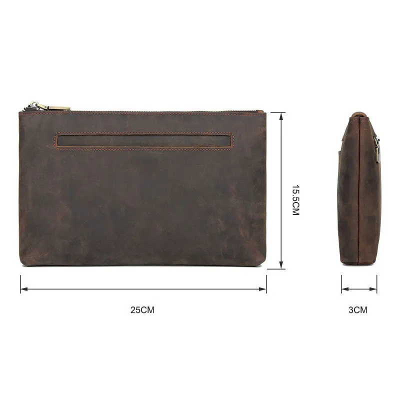 

2020 New Men Wallet Clutch Genuine Leather Rfid Handbag Male Organizer Cell Phone Clutch Bag Vintage Long Wrist Strap Wallets