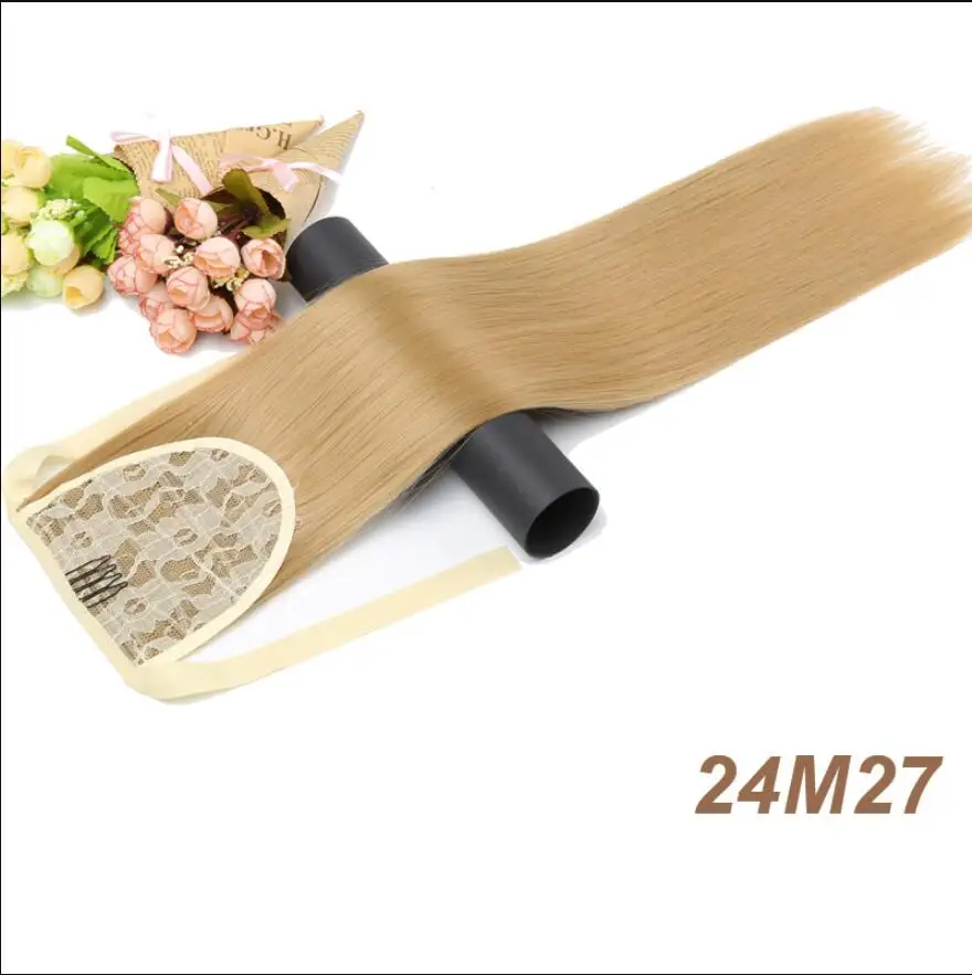 Xinran22 дюйма, 1 шт., конский хвост, волосы для наращивания, прямые, на заколках, синтетические, на шнурке, шиньоны, конский хвост, волосы для наращивания для женщин