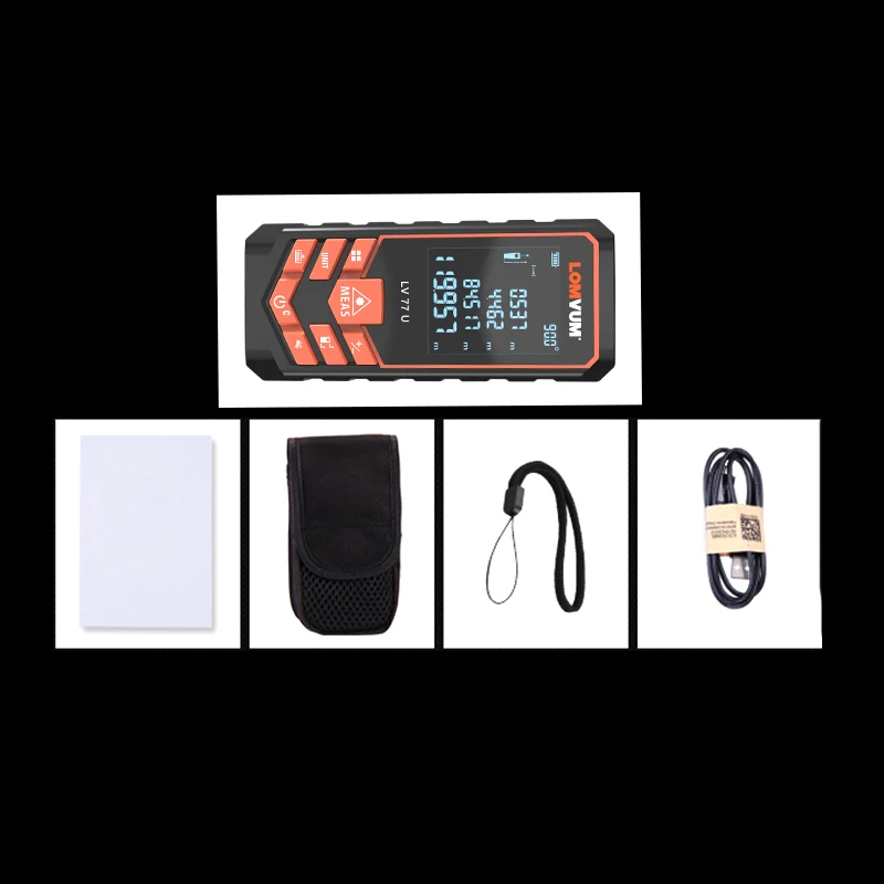 LOMVUM usb зарядка 77U Trena лазерный дальномер английский голос цифровой лазерный дальномер электрические ленты измерительные инструменты 120 м