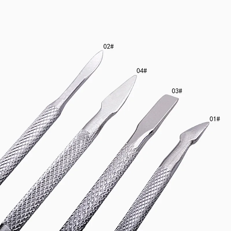 

4Pcs/Set Stainless Steel Double Head Cuticle Pusher for Manicure 2023 Non-Slip Nail Cuticle Remover Accessories
