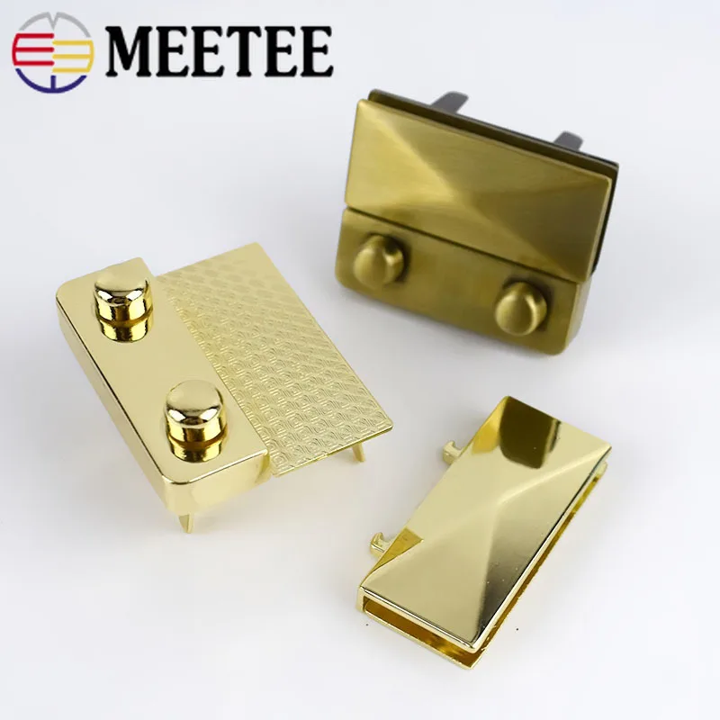 

Meetee 44x35mm Women Bag Metal Locks Buckle Fashion Pushed Pushed Snap Lock For Bag Purse Making DIY Replacement Clasp Closure